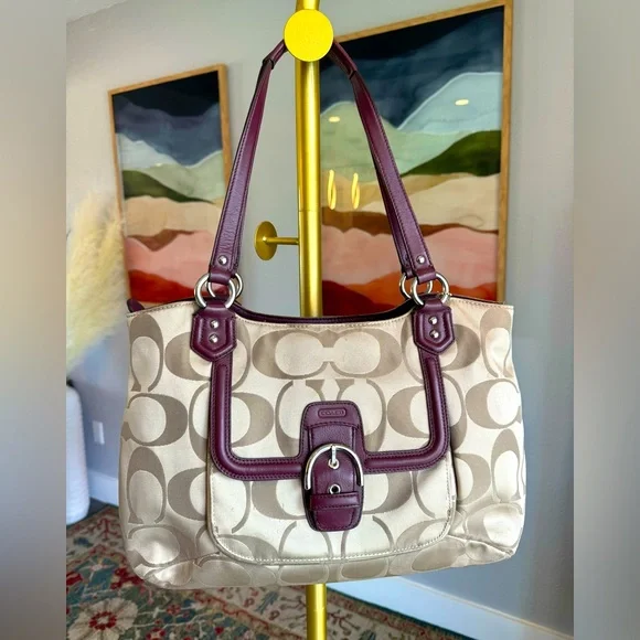 Coach Tan Shoulder Bag with Signature Design - Never Used - Picture 1 of 15